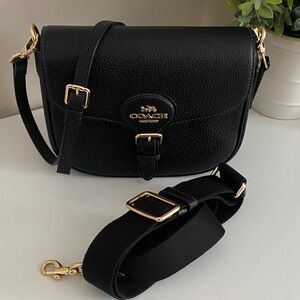 Coach Black Crossbody Bag with Gold Accents